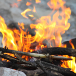 camping wild fire